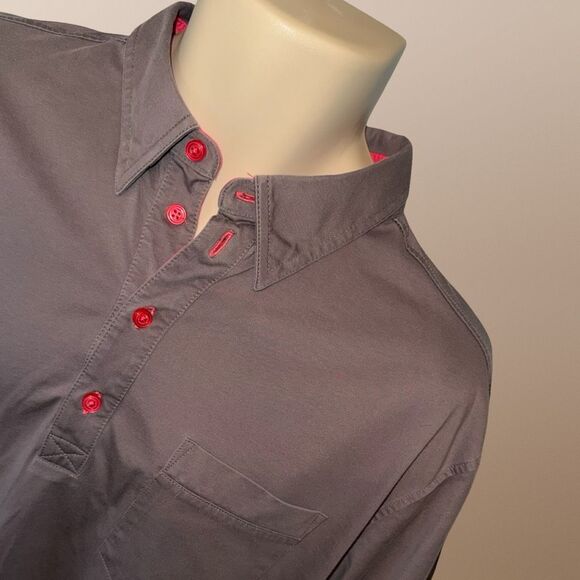 G MAC By Kartel Brown Red Accents & Buttons Golf Polo Size Large #80 - Picture 2 of 7